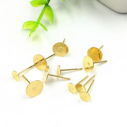 Spot supply stainless steel flat needle plating gold flat ear needle jewelry accessories wholesale thumbnail 3