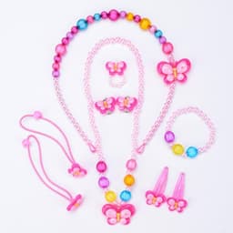 Children's necklace bracelet set girls seven-piece jewelry wholesale cartoon jewelry ring earrings headdress set thumbnail 4