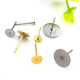 Spot supply stainless steel flat needle plating gold flat ear needle jewelry accessories wholesale thumbnail 1