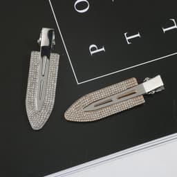Korean Internet Celebrity Elegant Metal Surfboard Rhinestone Hairpin Side Clip Girl's Bangs Korean ins Hairdressing Traceless Clip thumbnail 1