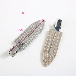 Korean Internet Celebrity Elegant Metal Surfboard Rhinestone Hairpin Side Clip Girl's Bangs Korean ins Hairdressing Traceless Clip thumbnail 3