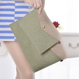 a4 magnetic buckle imitation linen felt file bag office meeting folder primary school stationery suit a5 data storage bag thumbnail 4