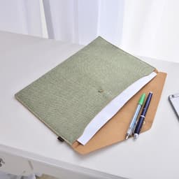a4 magnetic buckle imitation linen felt file bag office meeting folder primary school stationery suit a5 data storage bag thumbnail 3