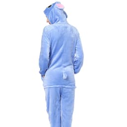 Sourcework Blue Lancer Blue Rose Red Stitch Cartoon Animal One-Piece Pajamas Flannel thumbnail 4