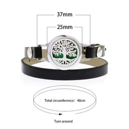 25mm Essential Oil Aromatherapy Bracelet Tree of Life Pu Belt Bracelet Perfume Box Seven Colors Optional Jewelry Wholesale thumbnail 5