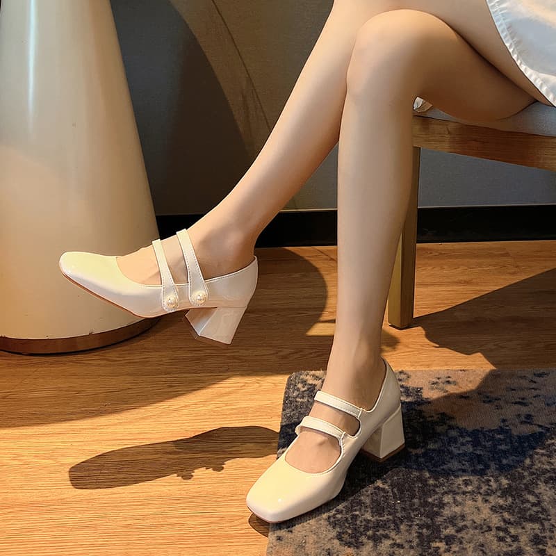 2022 Summer New Sandals Korean Toe Sandals Fairy Style Mary Zhenzhong Thick Heel Round Toe Sweet Sandals for Women