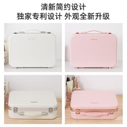 带灯化妆箱带镜子化妆品收纳盒大容量跟妆箱便携手提纹绣美容箱子 thumbnail 4