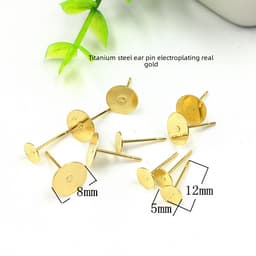 Spot supply stainless steel flat needle plating gold flat ear needle jewelry accessories wholesale thumbnail 2