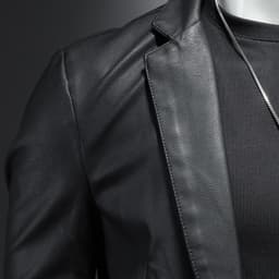 Foreign Trade Amazon 2025 Spring & Fall New Men's Slim and Versatile Pu Small Suit Men's Lapel Leather Jacket Men's Jacket thumbnail 2