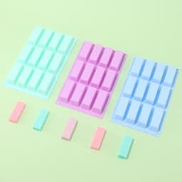 Cross-border manufacturers directly supply silicone 12-hole handmade soap mold small long jelly pudding mold DIY cake mold thumbnail 2