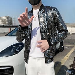 跨境2024秋季新款男个性时尚夜店潮男薄夹克外套男装批发 thumbnail 4