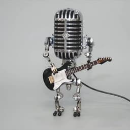 Cross-border hot Metal Microphone Robot Metal Microphone guitar with light home decoration thumbnail 4
