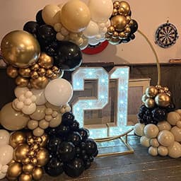 Amazon Hot Sale Black Sands White Series Theme Balloon Set Arch Garland Holiday Birthday Party Decoration thumbnail 3