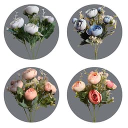 Tea Rose Artificial Bouquet, Fake Flower Ornaments, Living Room Table Decorations, Tv Cabinet Decoration Flowers, B&B Home Design thumbnail 2