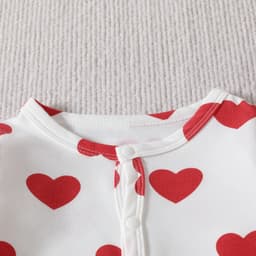 2023 foreign trade spring baby jumpsuit European and American Valentine's Day love printing romper hair band two-piece suit thumbnail 3