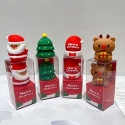 New Christmas Santa Claus Pencil Sharpener Creative Silicone Shape Pen Sharpener Christmas Tree Pencil Sharpener Student Stationery thumbnail 3