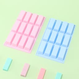 Cross-border manufacturers directly supply silicone 12-hole handmade soap mold small long jelly pudding mold DIY cake mold thumbnail 3