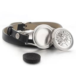 25mm Essential Oil Aromatherapy Bracelet Tree of Life Pu Belt Bracelet Perfume Box Seven Colors Optional Jewelry Wholesale thumbnail 4