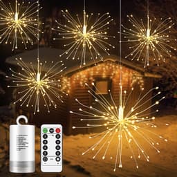 Amazon outdoor LED explosion Star copper wire light color string light battery smoke lamp dandelion light decorative light strip thumbnail 1