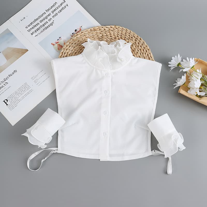New Princess Style Vertical Collar Flower Shirt Winter Fake Collar Women's All-match Collar Shirt Collar Sweater Decorative Base Collar