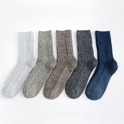 Twist Double-Needle Socks for Men, Plus Size Men's Socks, Extended and Thickeneded, Warm Rabbit Wool Socks, Wholesale Mid-Calf Socks, Casual thumbnail 3
