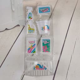 Doll Toy Accessories, Doll Sanitary Ware, Household Cleaning 7-Piece Set with Blister Packaging, Storage Box Bucket Cleaner thumbnail 1