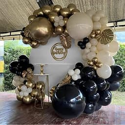 Amazon Hot Sale Black Sands White Series Theme Balloon Set Arch Garland Holiday Birthday Party Decoration thumbnail 1