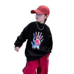 Graffiti Sweatshirt for Boys, Half-High Collar, Autumn and Winter 2025 New Style, Medium and Large Children, Fleece-Lined, Stylish Top, One-Piece Wholesale thumbnail 5