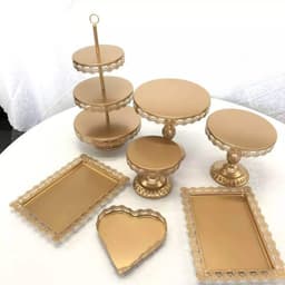 European-style Iron Cake Stand Set Wedding Banquet Dessert Pastry Ornaments Birthday Dinner Creative Multi-layer Plate thumbnail 1