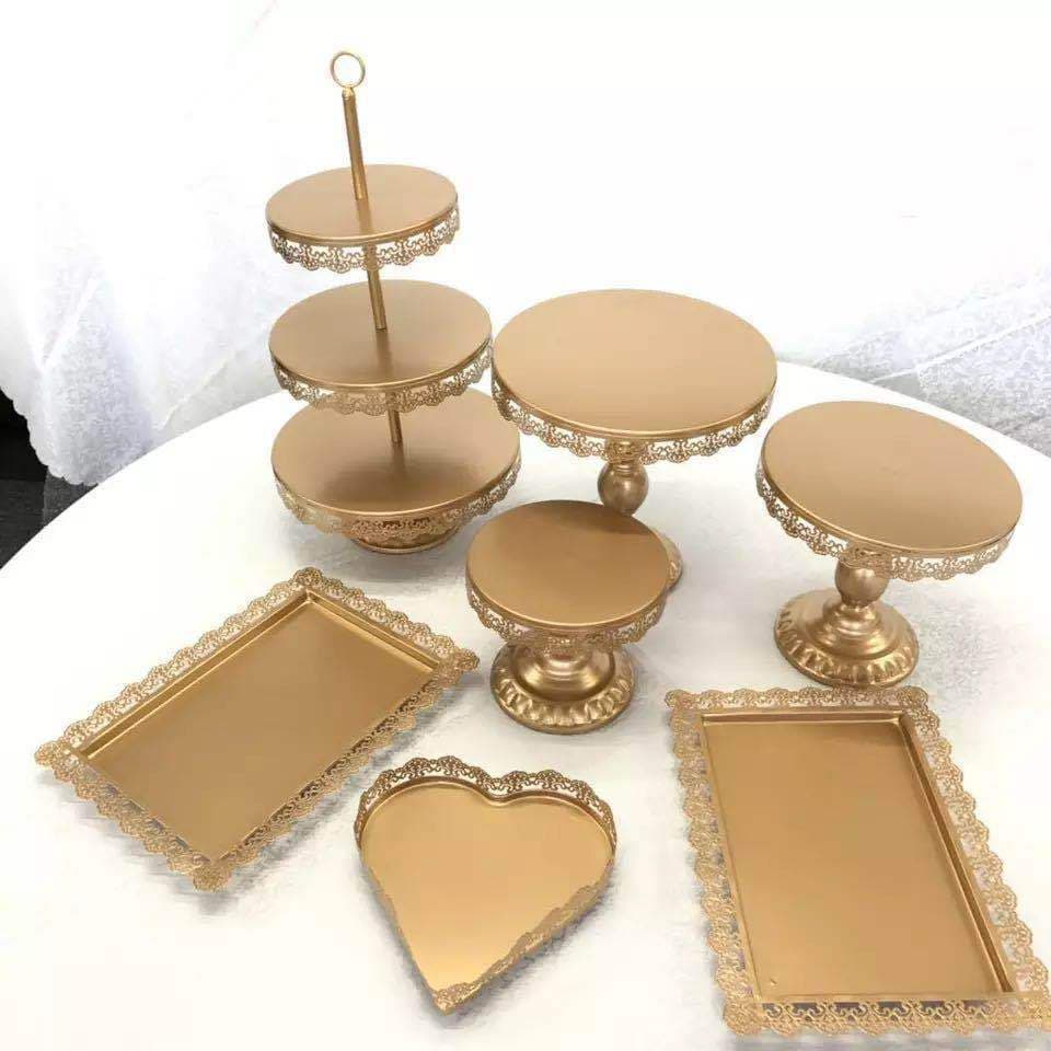 European-style Iron Cake Stand Set Wedding Banquet Dessert Pastry Ornaments Birthday Dinner Creative Multi-layer Plate