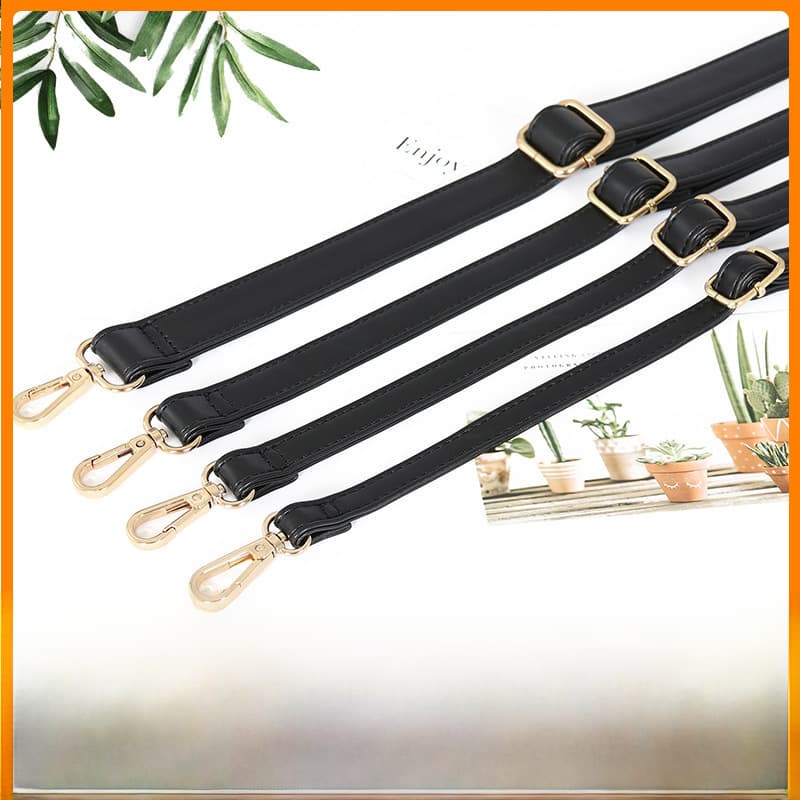 Black Bag Strap Plain Pebbled Cross Pattern Shoulder Strap Adjustable Diagonal Single Shoulder Shoulder Strap Bag Belt Accessories