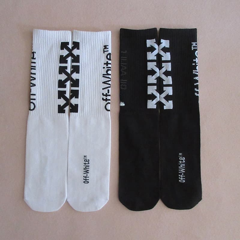 Factory wholesale autumn and winter men's Tide brand combed cotton ow socks long tube ins Street all-match female sports jacquard socks