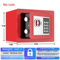 Safe 17E all-steel household small safe wholesale Wall electronic password coin-operated piggy bank safe deposit box thumbnail 3