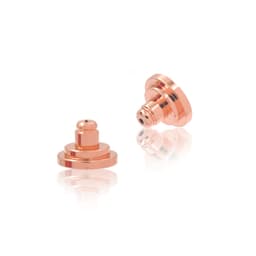 Brass 18K gold electroplated texture ear plug European and American style large Frisbee ear studs back plug prevent earrings drooping earrings back thumbnail 4