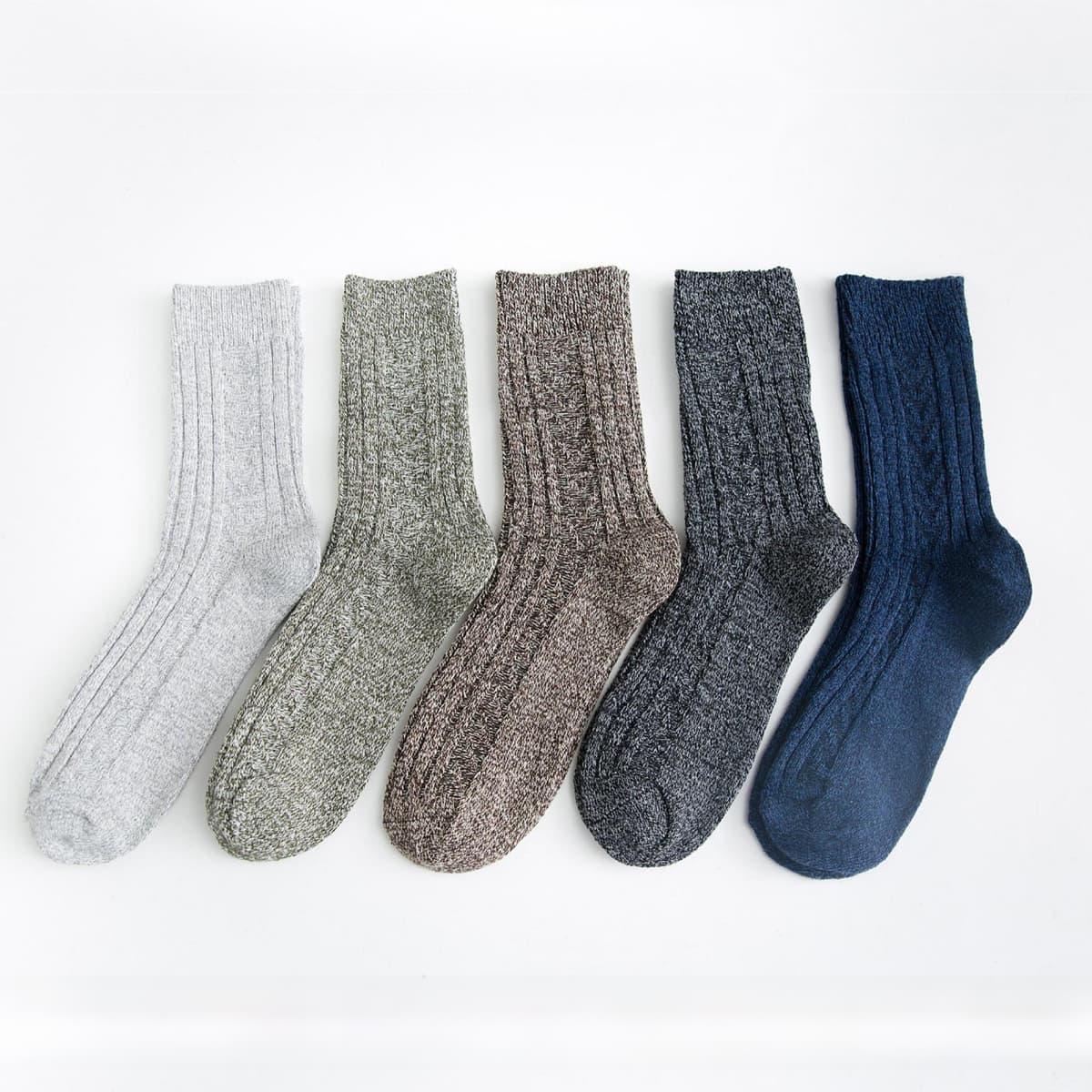 Twist Double-Needle Socks for Men, Plus Size Men's Socks, Extended and Thickeneded, Warm Rabbit Wool Socks, Wholesale Mid-Calf Socks, Casual