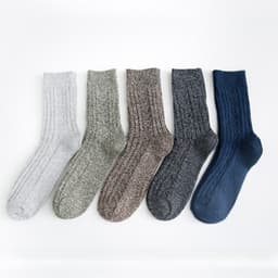 Twist Double-Needle Socks for Men, Plus Size Men's Socks, Extended and Thickeneded, Warm Rabbit Wool Socks, Wholesale Mid-Calf Socks, Casual thumbnail 1