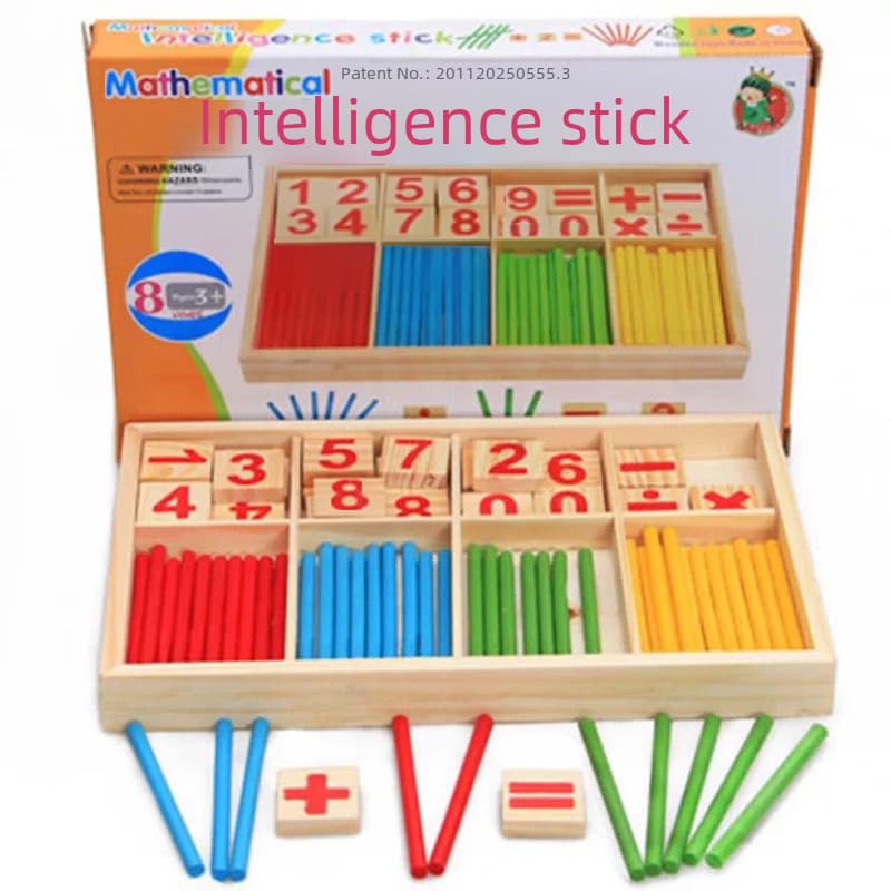 Children's Wooden Number Stick Operation Learning Box Primary School Students Early Education Mathematics Teaching Aids Kindergarten Educational Wooden Toys