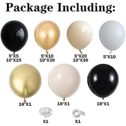 Amazon Hot Sale Black Sands White Series Theme Balloon Set Arch Garland Holiday Birthday Party Decoration thumbnail 5