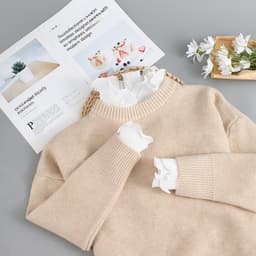 New Princess Style Vertical Collar Flower Shirt Winter Fake Collar Women's All-match Collar Shirt Collar Sweater Decorative Base Collar thumbnail 3