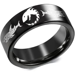 European and American cross-border jewelry shark ring men's and women's stainless steel titanium ring jewelry wholesale factory supply thumbnail 2