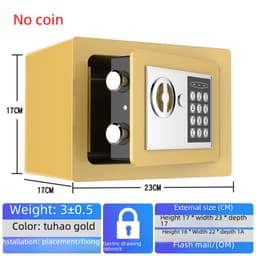 Safe 17E all-steel household small safe wholesale Wall electronic password coin-operated piggy bank safe deposit box thumbnail 2