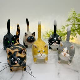 Cross-border new products in stock Kitty miniature sculpture cute kitten resin ornaments thumbnail 1