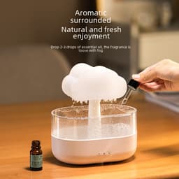2026 Creative New Product Raindrop Aroma Diffuser USB Desktop Colorful Night Light Mist Cloud Rain Humidifier Cross-Border thumbnail 3