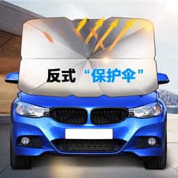Zhongheng Factory Direct Sales Umbrella-Type Sunshade Car Heat-Insulating Sunshade Umbrella Car Window Sunshade Curtain Front Windshield Full Blackout thumbnail 3