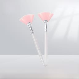 Amazon fan-shaped mask brush pearlescent Rod pink soft wool nylon brush plastic handle powder makeup brush beauty salon thumbnail 5