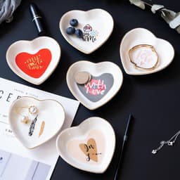 Foreign trade ceramic Nordic creative ceramic plate snack plate fruit plate jewelry plate love storage tray Valentine's Day thumbnail 4