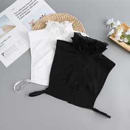 New Princess Style Vertical Collar Flower Shirt Winter Fake Collar Women's All-match Collar Shirt Collar Sweater Decorative Base Collar thumbnail 2