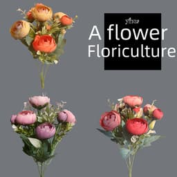 Tea Rose Artificial Bouquet, Fake Flower Ornaments, Living Room Table Decorations, Tv Cabinet Decoration Flowers, B&B Home Design thumbnail 1