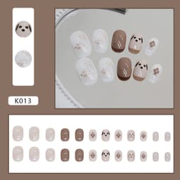 Cute puppy children wear nail dog claw rhombus fake nail patch nail patch children's funny nail piece thumbnail 2