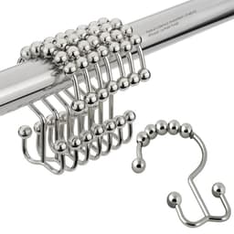 Metal bathroom double-sided five-bead curtain hook multi-color 12 boxed Iron Mountain shower curtain hook furniture accessories thumbnail 1